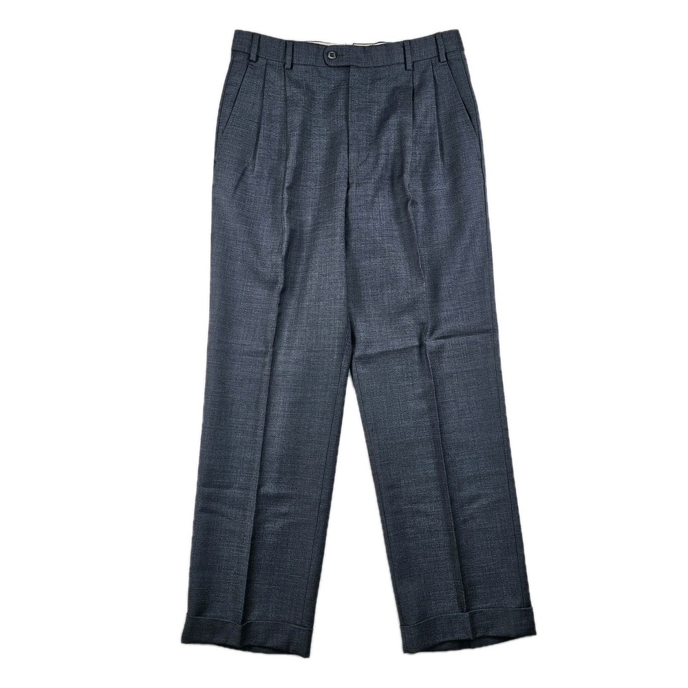 Zanella Bennett 100% Wool Double Pleated Dress Pants 32x29 Trousers Italy